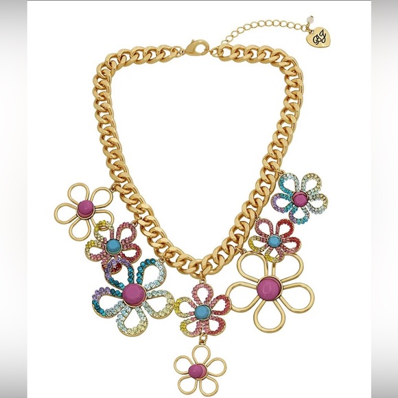 Betsey Johnson Jewelry - Betsey Johnson Flower Bib Statement Necklace